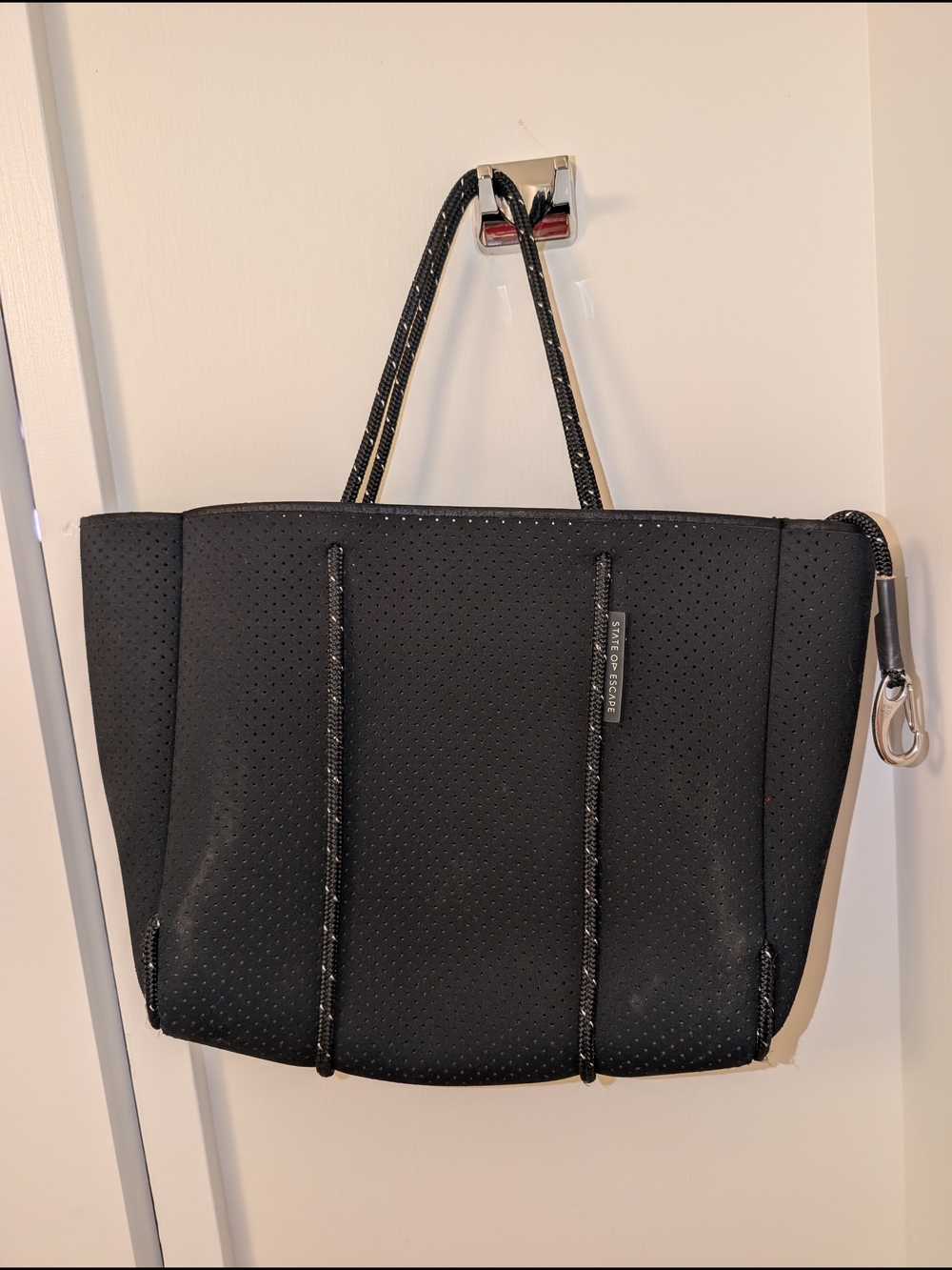State Of Escape Black Perforated Neoprene Tote